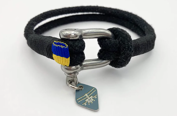 Rope Bracelet with a Piece of a Downed KA-52 Alligator